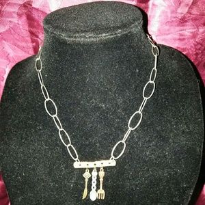 Knife fork and spoon necklace